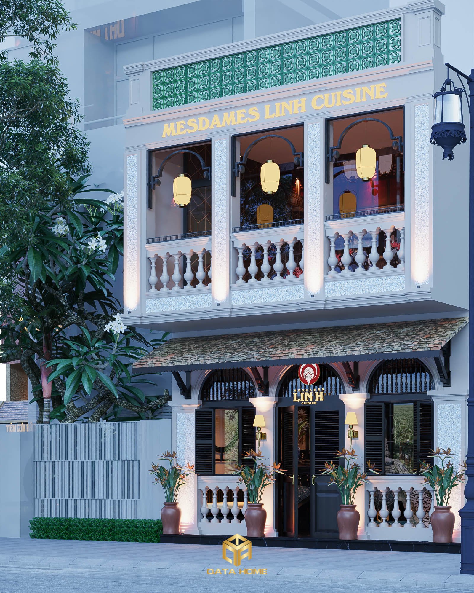 Thiết kế mặt tiền và kiến trúc vòm độc bản của Mesdames Linh Cuisine – Dự án tiêu biểu bởi Qata Home.