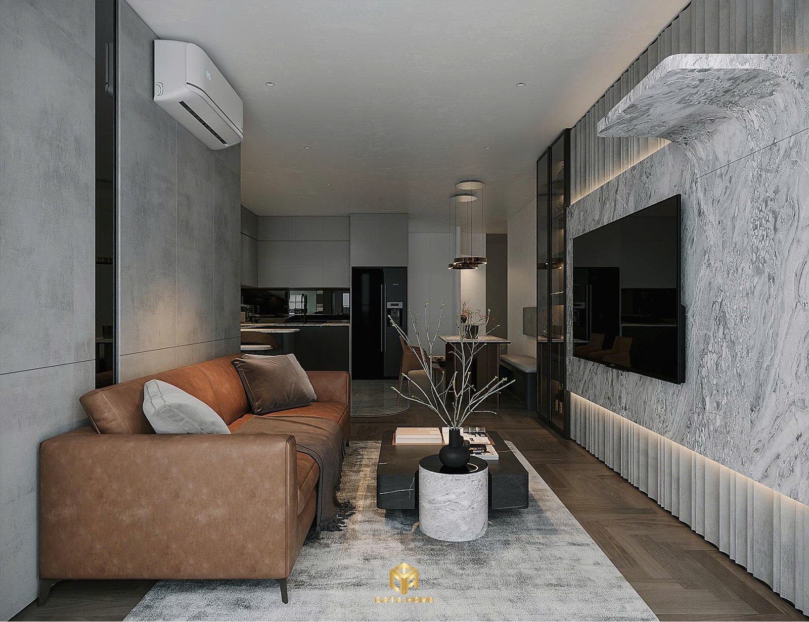 thiết kế nội thất phòng khách hiện đại 